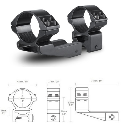 Кольца Hawke Reach Forward 30mm/Weaver/High extension 2&quot;