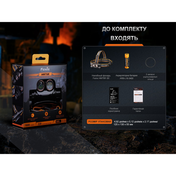 Фонарь налобный Fenix ​​HM75R SE  