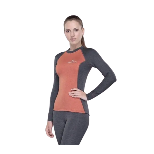 Футболка Tramp Outdoor Tracking Lady с длинным рукавом женская S серый/оранжевый  