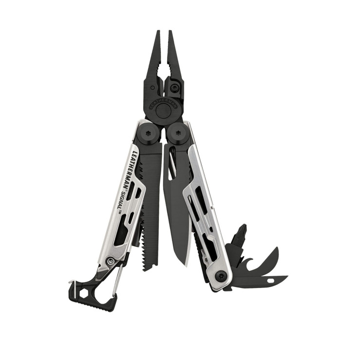 Мультиинструмент Leatherman SIGNAL BLACK & SILVER, синтетический чехол, картонная коробка  
