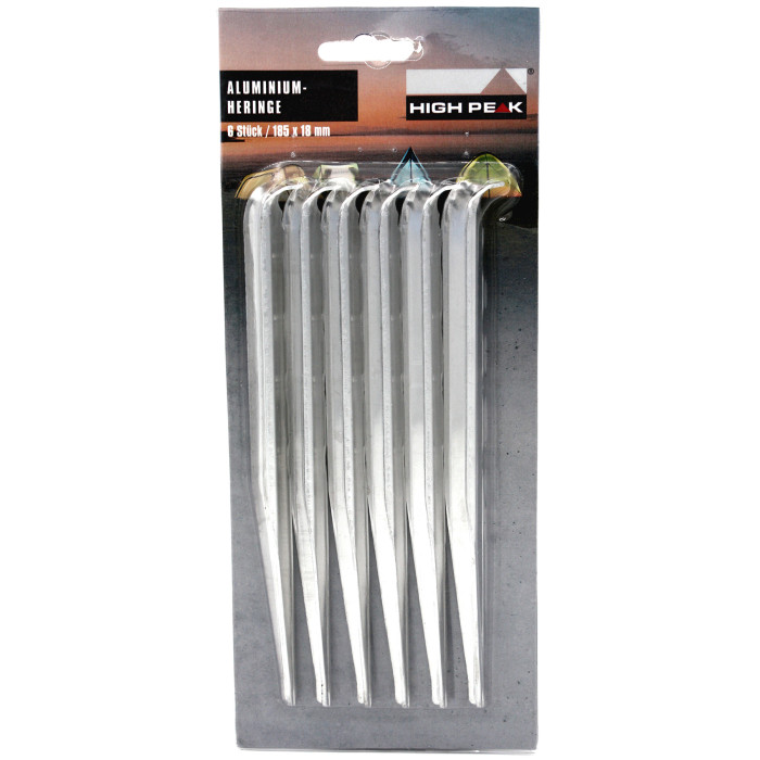 Колышки High Peak Alloy V-Peg 18,5 см 6 шт. -серебристые (42225)  