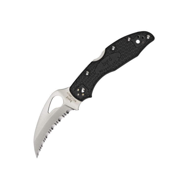 Нож Spyderco Byrd Hawkbill, серрейтор BY22SBK 