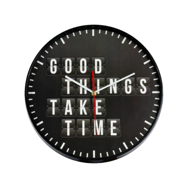 Часы настенные Technoline ,черные, Good Things Take Time (775485) 