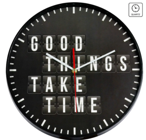 Часы настенные Technoline ,черные, Good Things Take Time (775485)  