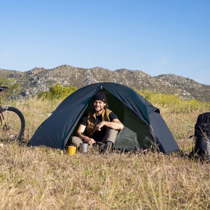 Палатка сверхлегкая одноместная с футпринтом Naturehike Cycling 1 NH18A095-D, 210T, темно-синяя  