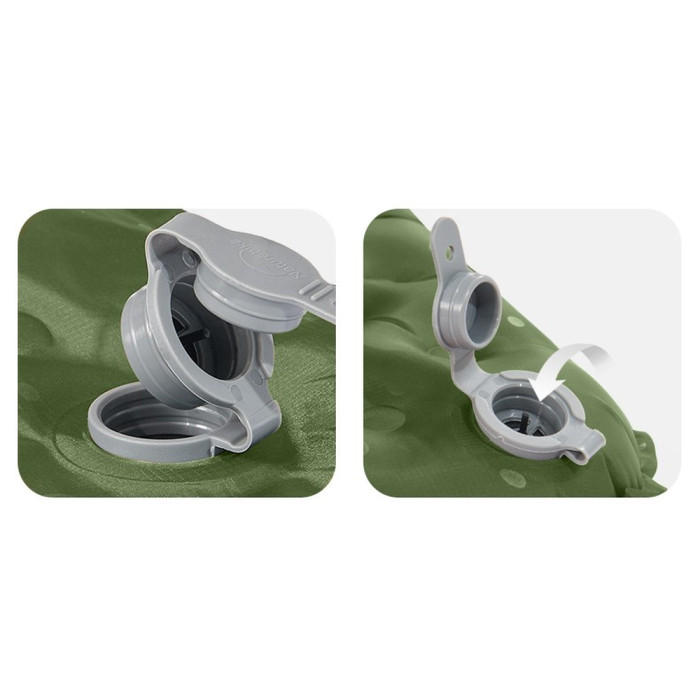 Матрас надувной сверхлегкий двухместный Naturehike CNK2450WS014, с мешком для надува, прямоугольный зеленый  