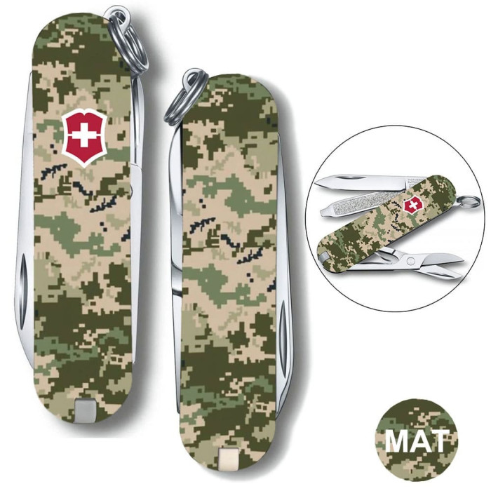 Складной нож Victorinox CLASSIC SD ARMY Пиксель с красн Лого 0.6223.3.W3941pw  