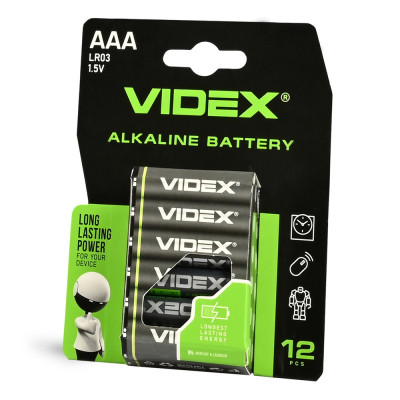 Батарейка щелочная Videx LR03/AAA 12шт BLISTER