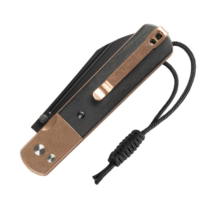 Нож Artisan Holm, AR-RPM9, Rose Gold PVD Steel+Ebony Inlay  