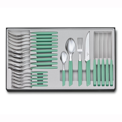 Набор посуды Victorinox Swiss Modern из 24 предметов Swiss Modern, Table Set Steak Knife), 24 ¨Pieces, мятный