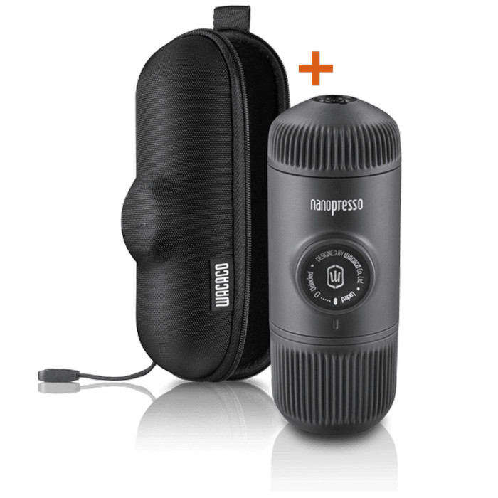 Портативная эспрессо-кофеварка Wacaco Nanopresso Grey с чехлом  