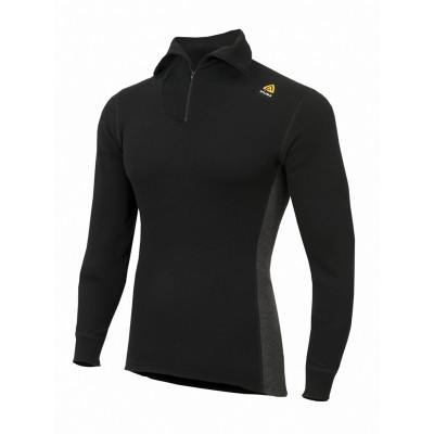 Термофутболка мужская Aclima WarmWool Polo W/Zip Man Black/Marengo S