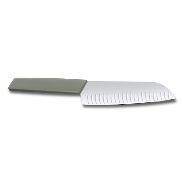 Кухонный нож Swiss Modern Santoku  17см рифл. с зел. ручкой (блистер)  