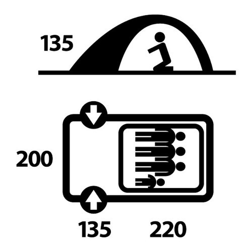 Палатка Husky Felen 3-4 (красный)  