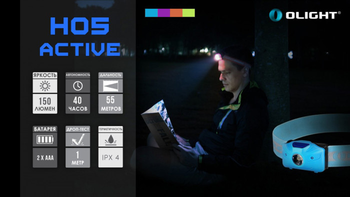 Фонарь налобный Olight H05 Active синий  