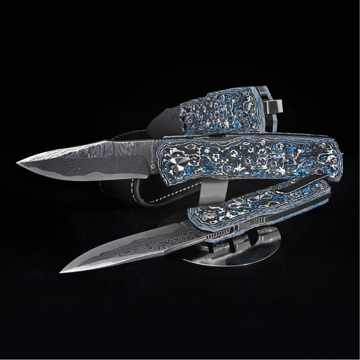 Нож Maserin Power Limited, дамаск MagnaCore, fat carbon frost  