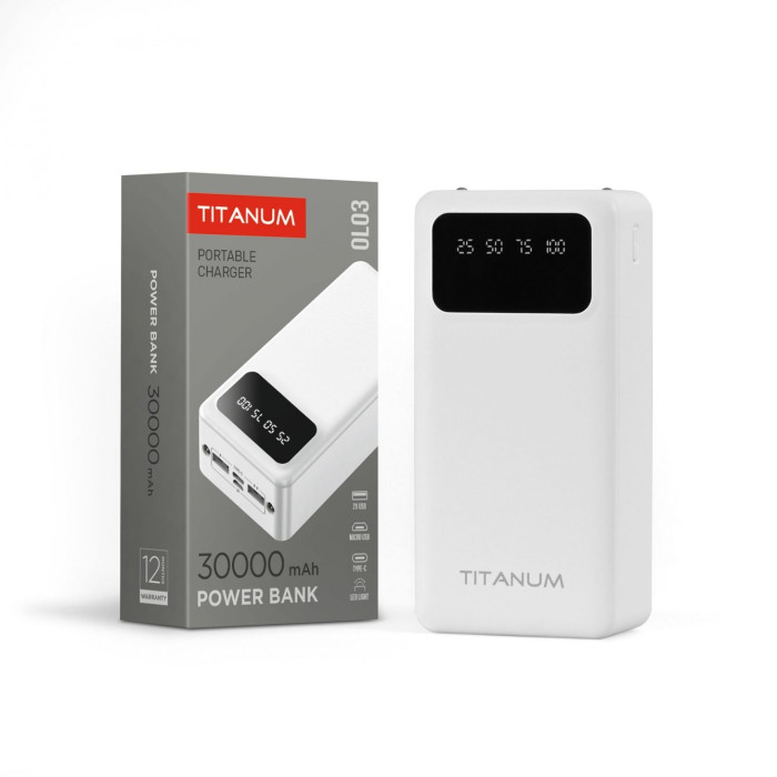 Повербанк 30000mAh TITANUM OL03 White  