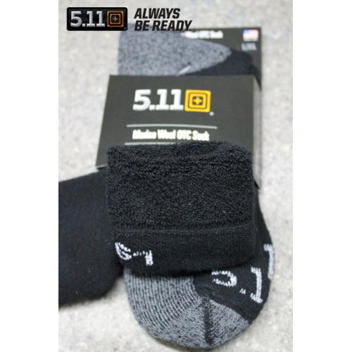 Носки тактические 5.11 Tactical Merino Wool Cold Weather OTC Sock, черные, S/M (10011)  