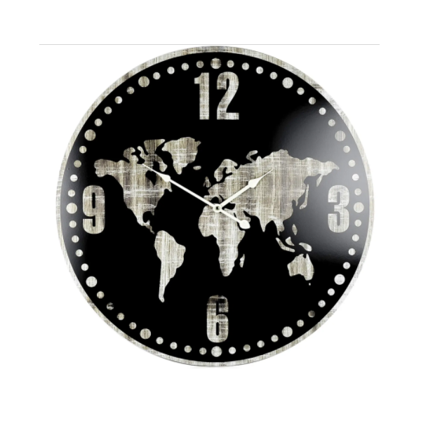 Часы настенные Technoline ,черные,World Map (938228) 