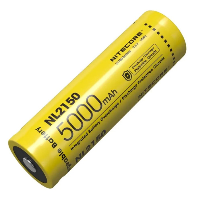 Аккумулятор литиевый Li-Ion 21700 Nitecore NL2150 3.6V (5000mAh), защищенный 