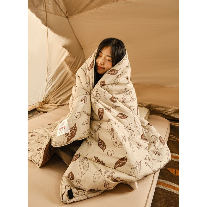 Спальный мешок Naturehike MT300 CNH22SD015, левый, бежевый с принтом  