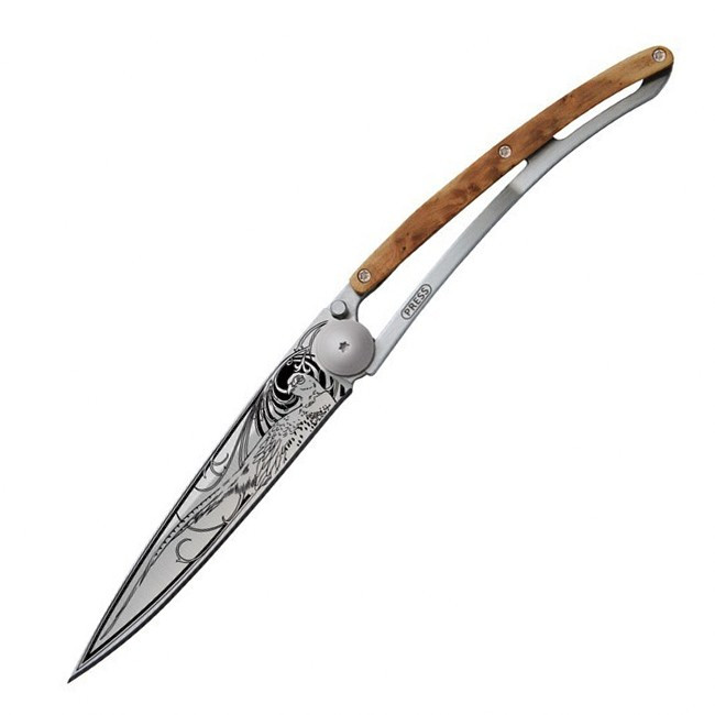 Нож Deejo Tattoo Wood 37 g, Juniper, "Pheasant" 