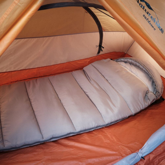 Спальник с капюшоном Naturehike M400 NH20MSD02, (1°C), левый, серый (поврежденная упаковка)  