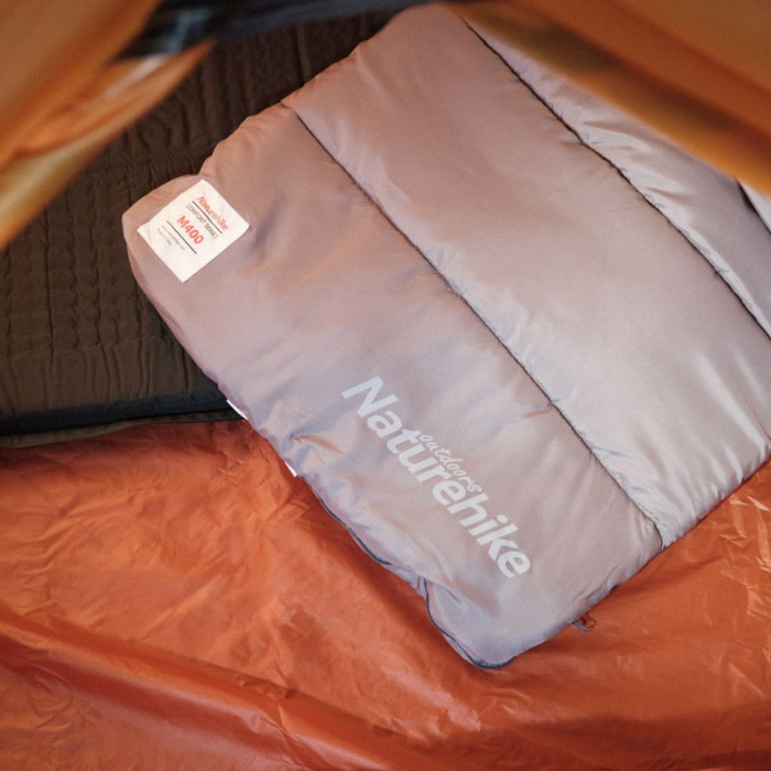 Спальник с капюшоном Naturehike M400 NH20MSD02, (1°C), левый, серый (поврежденная упаковка)  