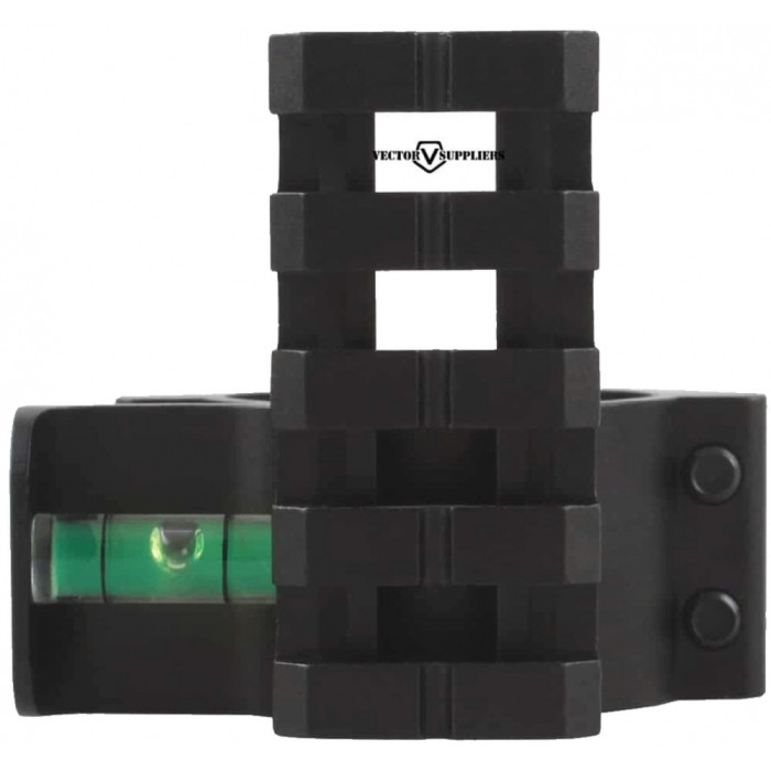 Кольцо Vector Optics 30/25,4 мм с пузырьковым уровнем и планкой.  