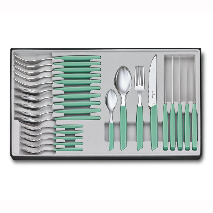 Набор посуды Victorinox Swiss Modern из 24 предметовSwiss Modern, Table Set Tomato Knife, 24 Pieces, мятный  