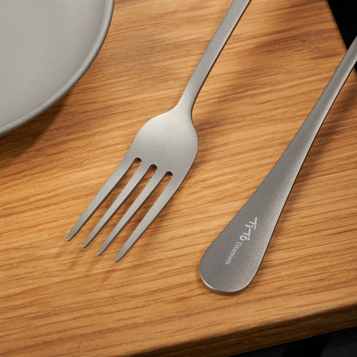 Вилка с круглой ручкой тип Н титановая TiTo Titanium серая матовая  