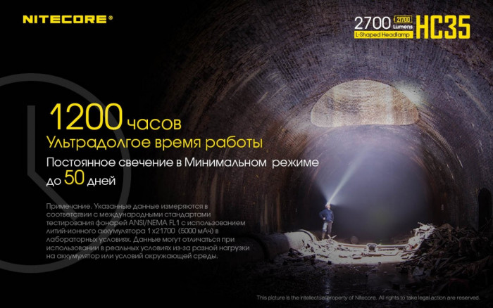Фонарь налобный Nitecore HC35  