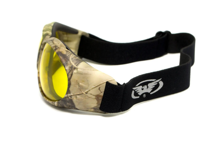 Защитные очки с уплотнителем Global Vision Eliminator Camo Forest (yellow), желтые в камуфлированной оправе  