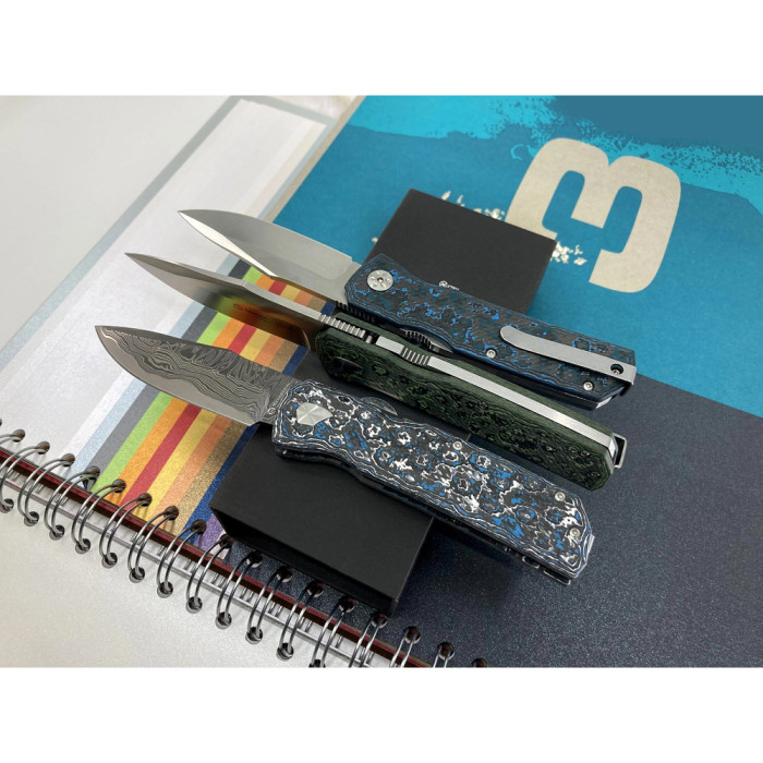 Нож Maserin Power, Magnacut, fat carbon arctic blue  