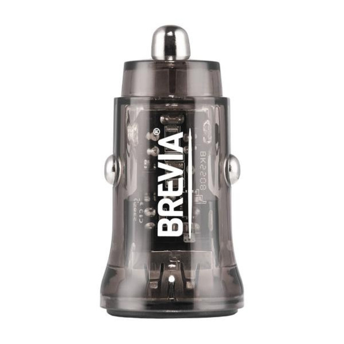 Автомобильное зарядное устройство Brevia ePower DualDrive 15W 2xUSB-A, transparent black  