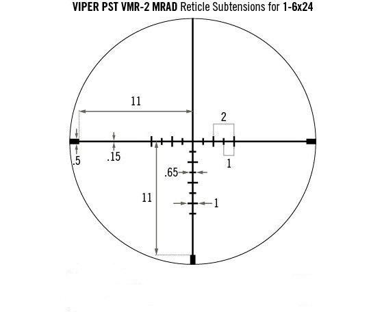 Прицел оптический Vortex Viper PST Gen II 1-6x24 VMR-2 MRAD IR (PST-1607)  