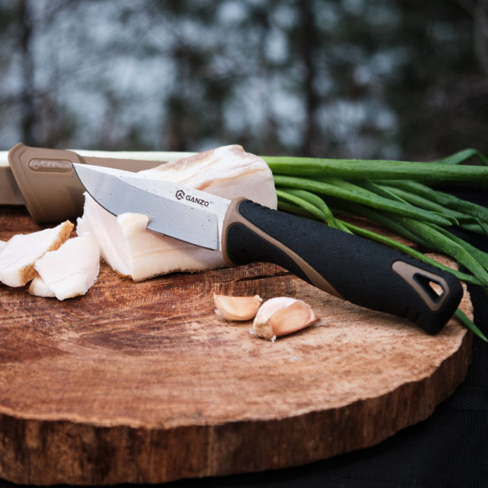 Нож Ganzo G807-DY бежевый с ножнами  