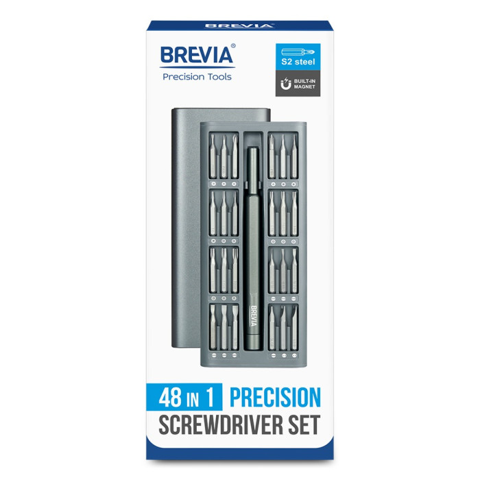 Отвертка с комплектом насадок BREVIA 48 в 1 (55048MMC)  