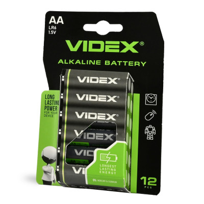 Батарейка щелочная Videx LR6/AA 12шт BLISTER