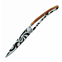Нож Deejo Tattoo Wood 37 g, Juniper, "Tribal"