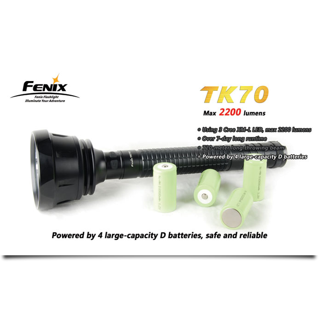 Поисковый фонарь Fenix TK70 3x , серых XM-L LED, 2200 люмен  