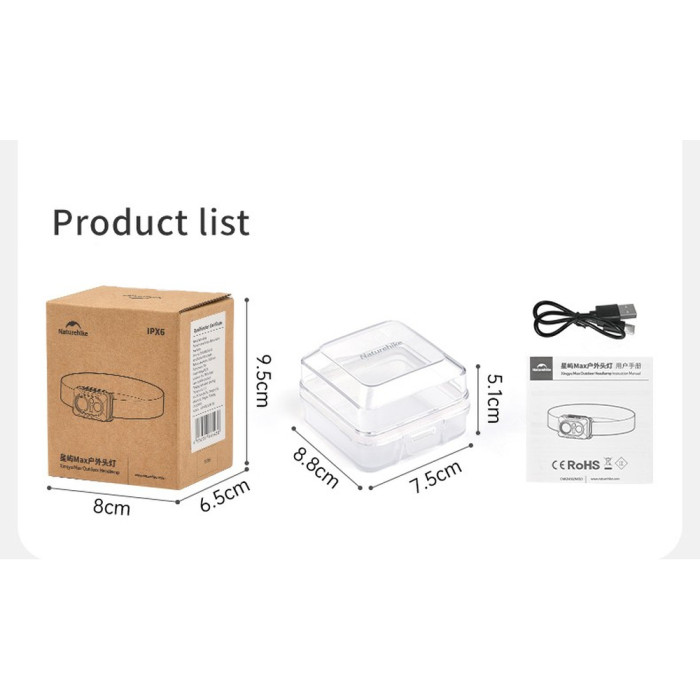 Фонарь налобный Naturehike CNK2450ZM010, коричневый  