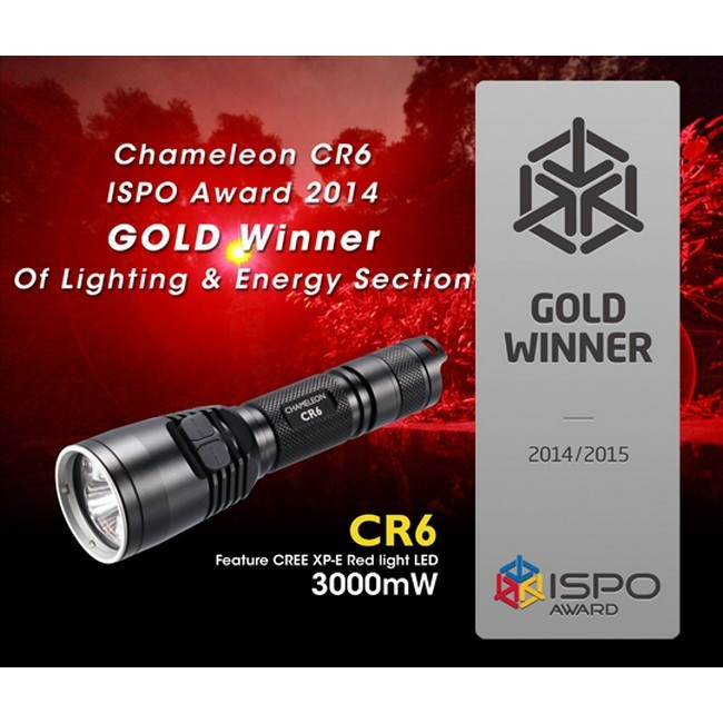 Тактический фонарь Nitecore CR6 (белый + красный + RGB), 440 люмен  