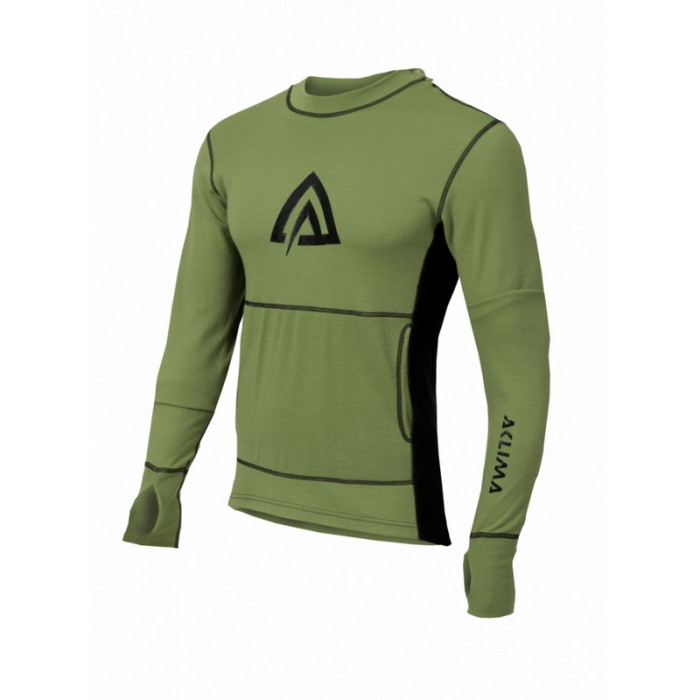 Худи мужское Aclima WarmWool Hood Sweater Man Forest Green/Black, L  