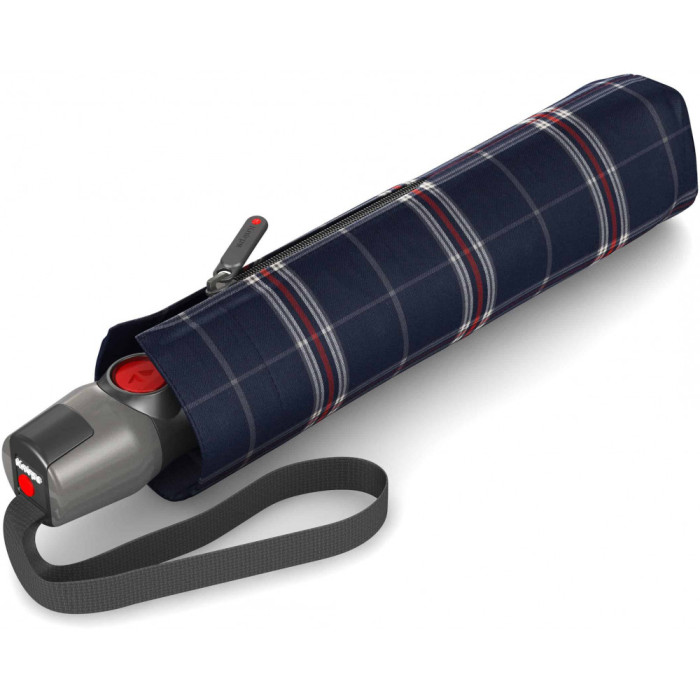 Зонт Knirps T.200 Check Navy Авто / Складной / 8спиц / D99x28см  