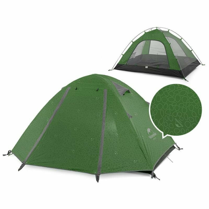 Палатка двухместная Naturehike P-Series NH18Z022-P, 210T/65D, темно-зеленая  