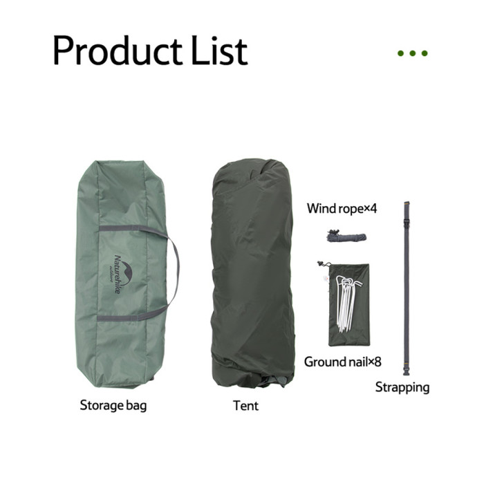 Палатка трехместная автоматическая Naturehike NH21ZP008, оливково-зеленая  