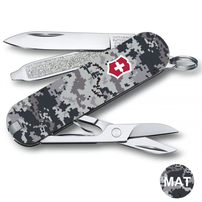 Складной нож Victorinox CLASSIC SD ARMY Пиксель синий с красн Лого 0.6223.3.W3943pw  