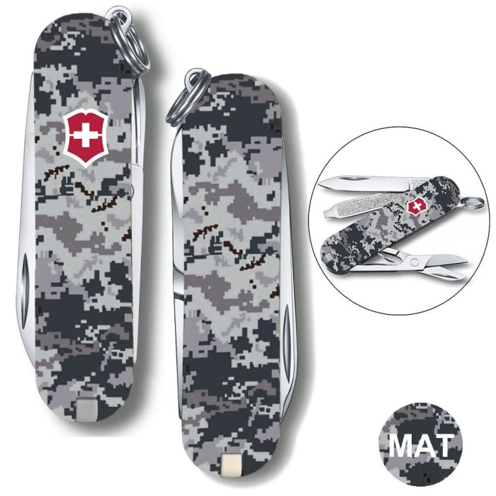 Складной нож Victorinox CLASSIC SD ARMY Пиксель синий с красн Лого 0.6223.3.W3943pw  