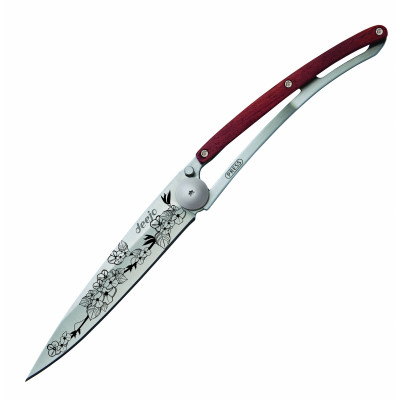 Нож Deejo Tattoo Wood 37 g, Rosewood, &quot;Cherry blossom&quot;